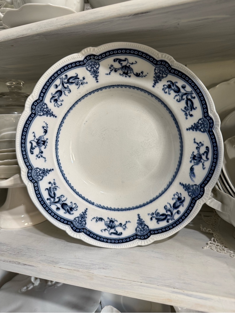 Flanders Booth Royal semi porcelain blue and white desert plate